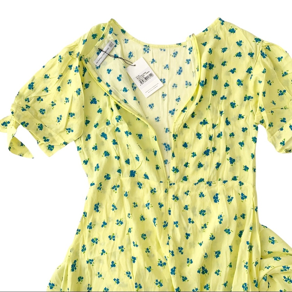 Faithfull The Brand Emilia Lemon Floral Midi Dress - Picture 8 of 16
